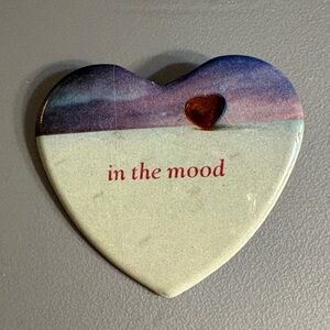 Vintage Heart-Shaped 'In the Mood' Button